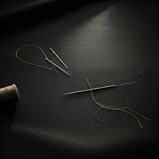 Premium black fabric and industrial thread